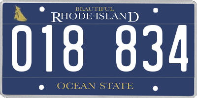 RI license plate 018834