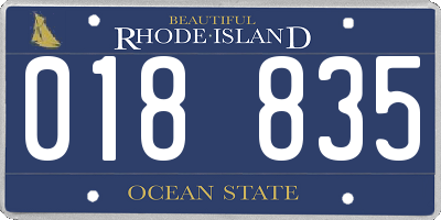 RI license plate 018835