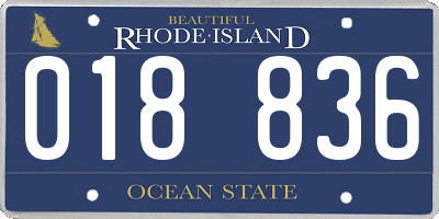 RI license plate 018836