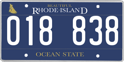 RI license plate 018838