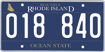 RI license plate 018840