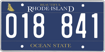 RI license plate 018841