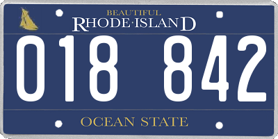 RI license plate 018842