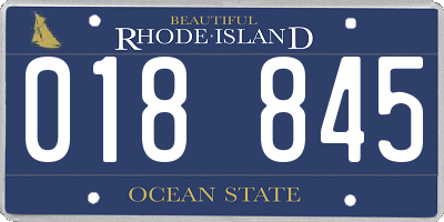 RI license plate 018845