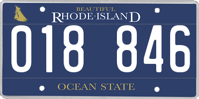 RI license plate 018846