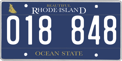 RI license plate 018848
