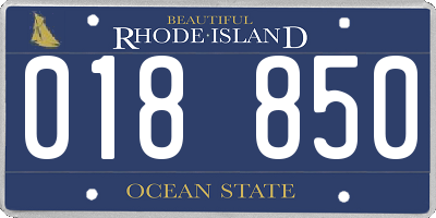 RI license plate 018850