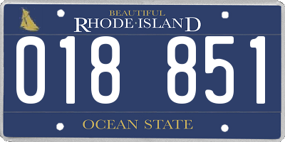 RI license plate 018851