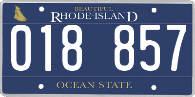 RI license plate 018857