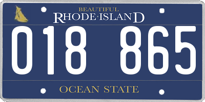 RI license plate 018865