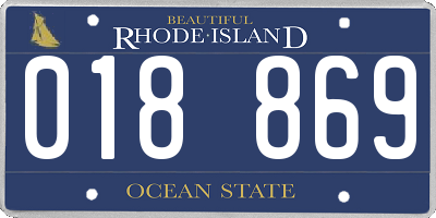 RI license plate 018869