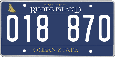 RI license plate 018870
