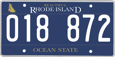 RI license plate 018872