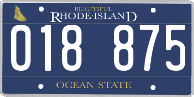 RI license plate 018875