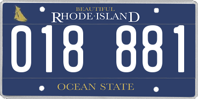 RI license plate 018881