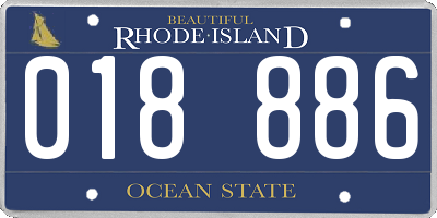 RI license plate 018886