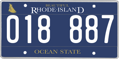 RI license plate 018887