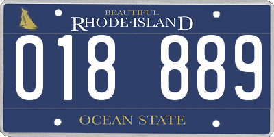 RI license plate 018889