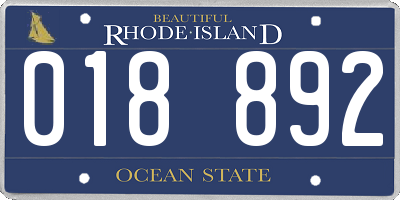 RI license plate 018892