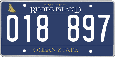 RI license plate 018897