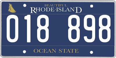 RI license plate 018898