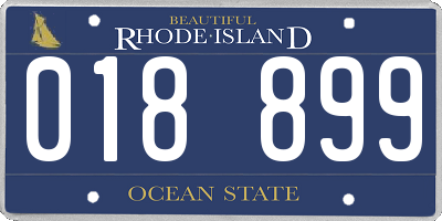 RI license plate 018899