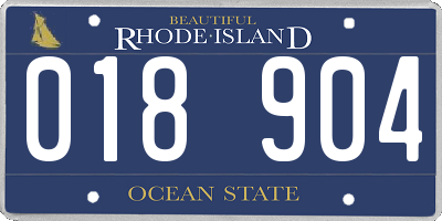 RI license plate 018904