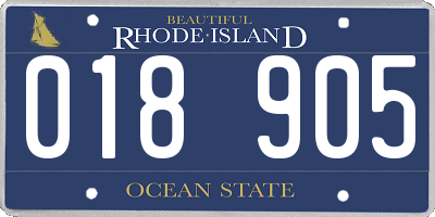 RI license plate 018905