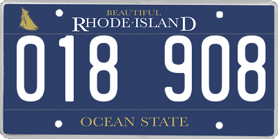RI license plate 018908