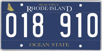 RI license plate 018910