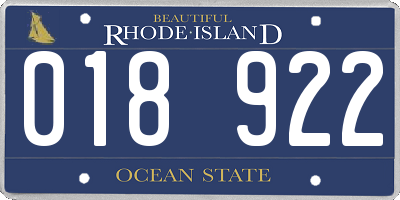 RI license plate 018922