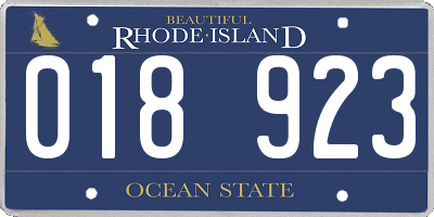 RI license plate 018923