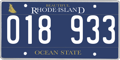 RI license plate 018933