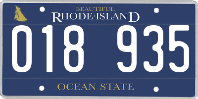 RI license plate 018935