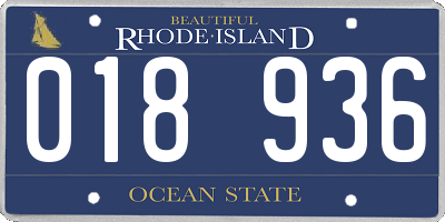 RI license plate 018936