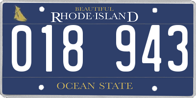 RI license plate 018943