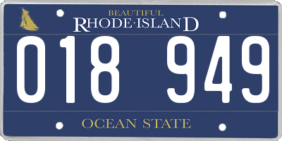 RI license plate 018949