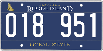 RI license plate 018951