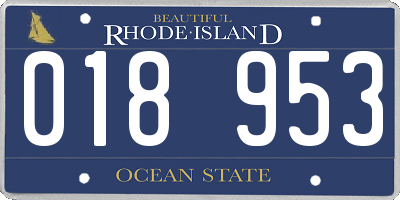 RI license plate 018953