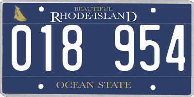 RI license plate 018954