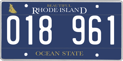 RI license plate 018961