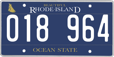 RI license plate 018964