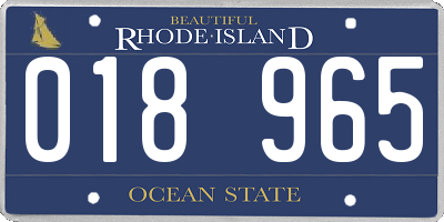 RI license plate 018965