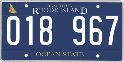 RI license plate 018967