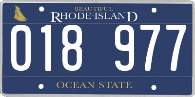 RI license plate 018977