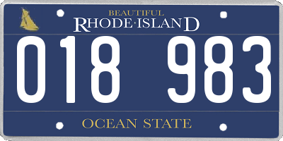 RI license plate 018983