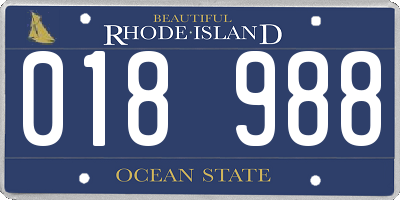 RI license plate 018988