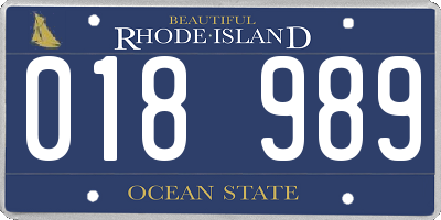 RI license plate 018989