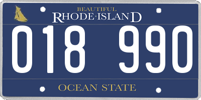 RI license plate 018990