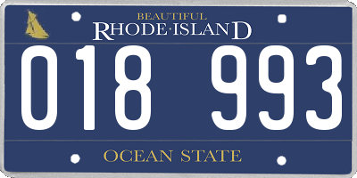 RI license plate 018993
